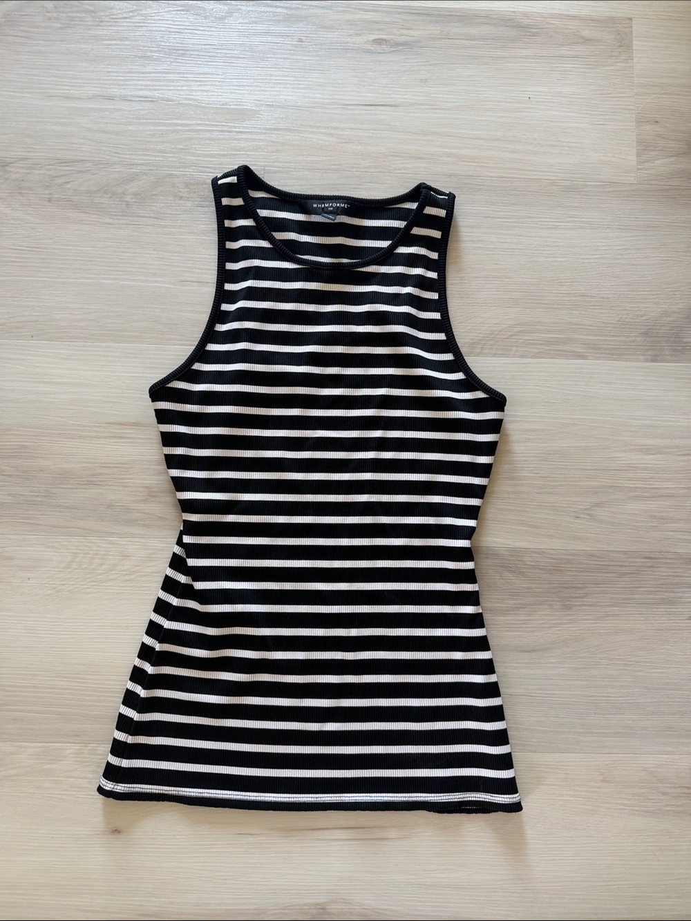 White House black market Forme Ribbed Tank Top - Black & White